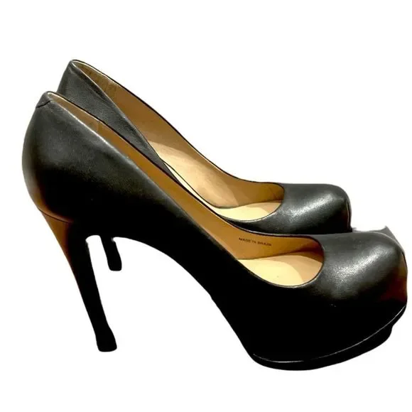 POUR LA VICTOIRE Black Leather Pumps - Picture 4 of 8